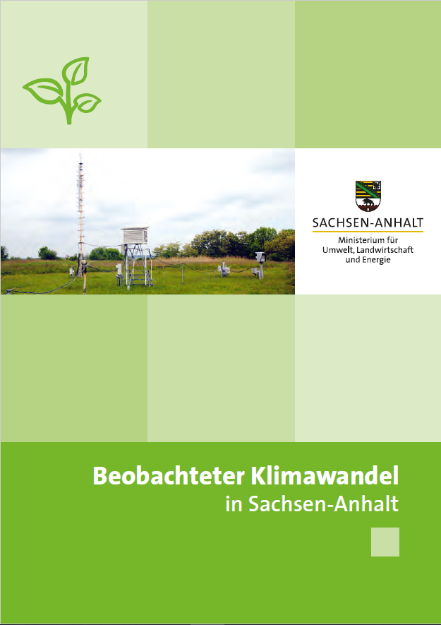 Deckblatt der Broschüre Beobachteter Klimawandel in Sachsen-Anhalt