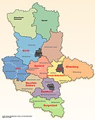 Karte der Landkreise und kreisfreien Städte Sachsen-Anhalts