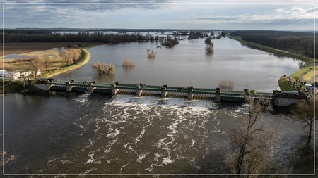 Luftaufnahme vom Pretziener Wehr