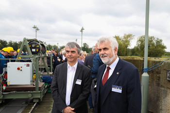 Umweltminister Willingmann und Umwelt-Staatssekretär Eichner am Rande der Feierlichkeiten