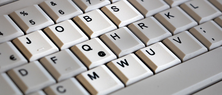 Tastatur mit Schriftzug "jobs @ mwu"