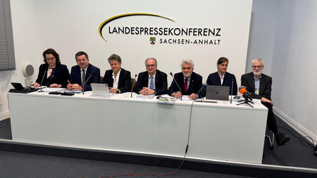 Gruppenfoto von der Landespressekonferenz