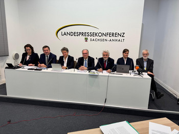 Gruppenfoto von der Landespressekonferenz