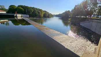 Blick auf die sanierte Oeblitzschleuse